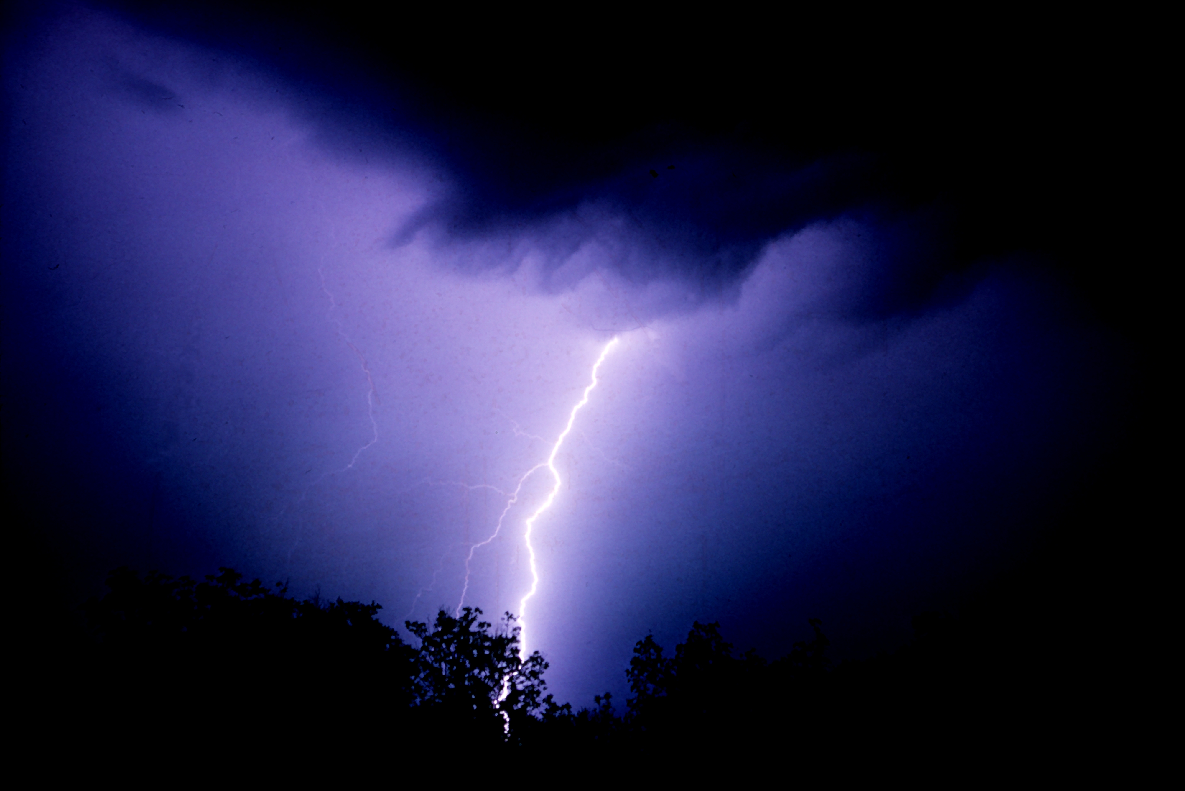 Lightning bolt during a thunderstorm